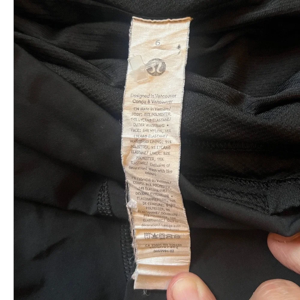 Lululemon Find Your Pace Short 3 Black High Rise Running Shorts LW7CP7S Size 6